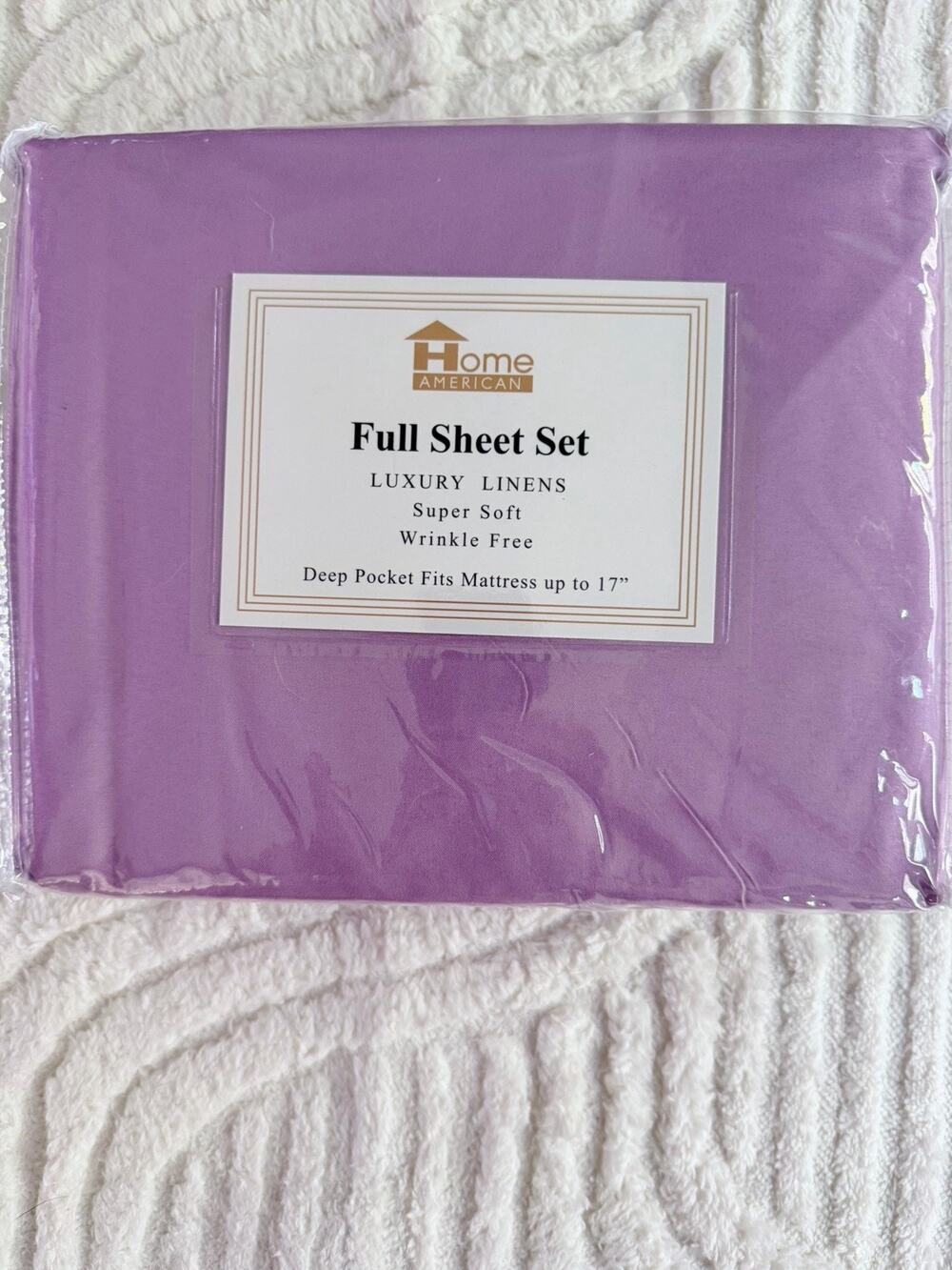 Home American Luxury Linen full Sheet Set in Pink/Lavender